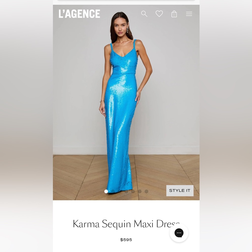 Elegant Blue Sequin Gown